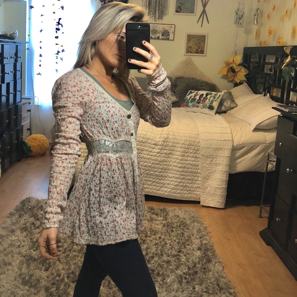 Free People Lace Floral Cardigan Size XS